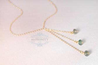 Peridot grün zarte Anhänger Y-Kette 