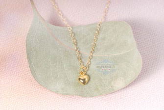 mini Herzchen Halskette vergoldetes silber