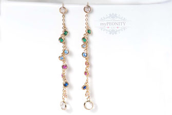 Regenbogen Zirkonia Ohrstecker bunte ohrringe