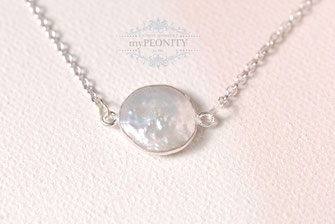 Münzen Perle - Anhänger Sterlingsilber, Halskette