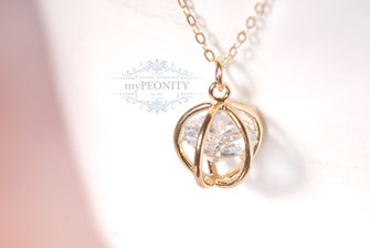 Großer Zirkonia Diamant Anhänger gold filled Halskette