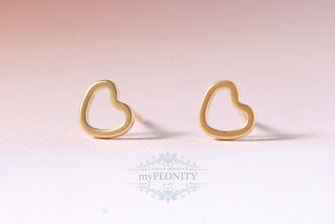 kleine Herzen vergoldete ohrstecker gold