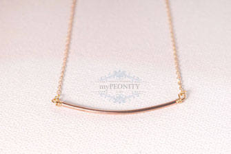 Rosé Tube auf Rosé vergoldeter Kette