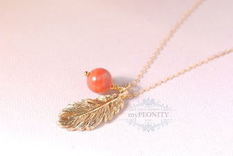 Coral Feather Feder Korallen Kette