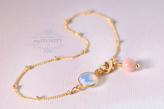 rosenquarz opalit satelliten armband 