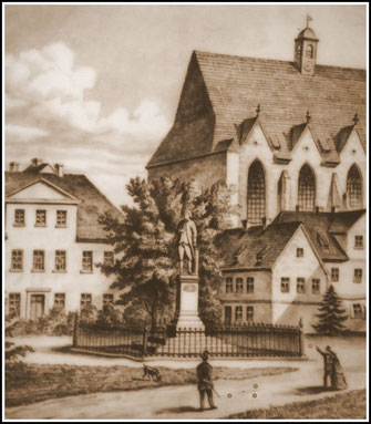 Bild 1: In den 1860er Jahren gab es in Braunschweig eine kleine Bouleszene, die sich am Lessingdenkmal traf.