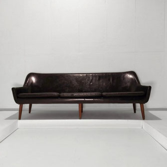 Carlo Di carli Two Seater Leather sofa for Figli di Amadeao Cassina, Milano, Italy, 1950s - PN.Modern pnmodern