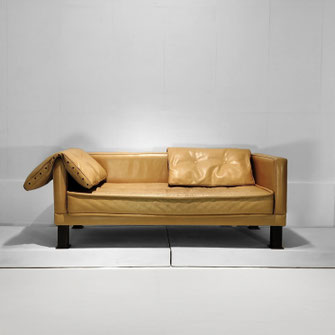 Chirstian Duc  Sofa / Canapé Model "Orwell", Synthèse Series  Metal, Latex Foam, Leather  CMB Edition  France, 1983 - PN.Modern pnmodern