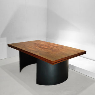 Brazilian Cabinetmaker Centre Table Stained Moulded Plywood, Jacaranda  Brazil, 1970s 
