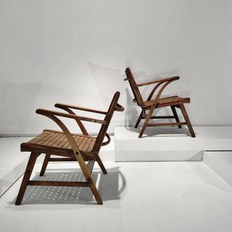 Erich Dieckmann Bauhaus Dessau Armchairs in Elm Wood for Galenka, Germany, 1930s - PN.Modern pnmodern