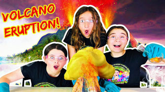 kids learning videos, science experiments for kids, volcano science project, volcano, eruption, wild adventure girls science,