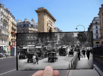 ancienne photo paris avec une photo moderne 