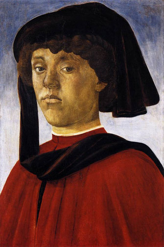 ボッティチェッリ「若い男の肖像」板にテンペラ