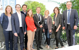 Stefan Ostermann (Haus der Regionen), Klaus Grech, Mag. Lucia Täubler, Vizebgm. Mag. Wolfgang Derler, Doris Denk, Mag. Pamela Schmatz und Christian Maurer (von links). Foto: Stadt Krems.