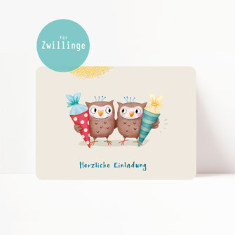 Einladungskarte Einschulung "Eule" lotti