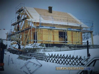 Blockhaus bauen in Deutschland - Blockhausbau im Winter - Bauwetter - Grundstück - Montage - Bausatz - Bausatzmontage - Eigenleistungen - Baustelle - Selbstmontage - Ausbauhaus - Komplettmontage