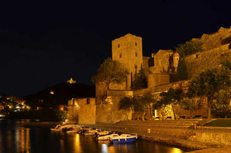 Le château royal de Collioure la nuit