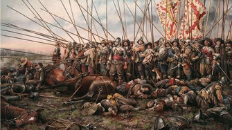 Los Tercios españoles en la batalla de Rocroi por Augusto Ferrer Dalmau.