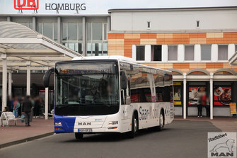 HOM-GR 19, MAN Lion´s City LE Euro 6, Hauptbahnhof in Neunkirchen(Saar), 24.03.2023