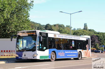 NK-VG 511, Wagen 511, Mercedes-Benz Citaro II Euro 6, Haltestelle "Eisweiher" in Neunkirchen, 14.07.2023