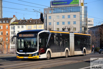 MZ-SW 609, Wg.-Nr. 609, MAN Lion´s City 18E, Alicenbrücke in Mainz, 28.12.2023