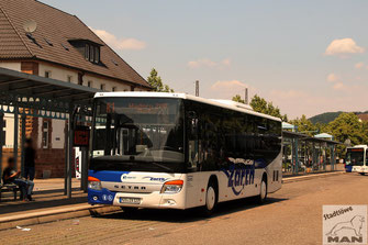 MZG-ZA 127, Setra S415LE business, Bahnhof in Merzig, 16.06.2023
