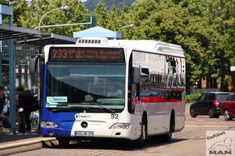 MZG-MR 378, Mercedes-Benz Citaro I Facelift LE, Bahnhof in Merzig, 16.06.2023