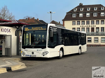 HOM-JH 53, Mercedes-Benz Citaro II Euro 6, Busbahnhof in Blieskastel, 04.03.2023