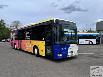 SB-A 5803, IVECO Crossway LE, Betriebshof in Großrosseln, 05.05.2023