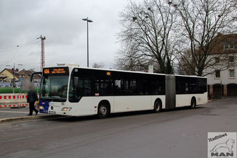 SLS-WA 59, Wagen-Nr.: 59, Mercedes-Benz Citaro I Facelift G, Hauptbahnhof in Saarlouis, 06.01.2023