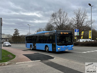 MZ-DB 6505, MAN Lion´s City, Busparkplatz "Am Gaswerk" in Neunkirchen, 16.02.2024
