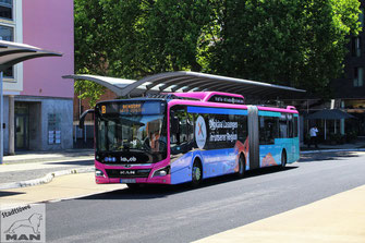 KO-VB 818, MAN Lion´s City 18 CNG EfficientHybrid, Hauptbahnhof in Koblenz, 06.08.2022