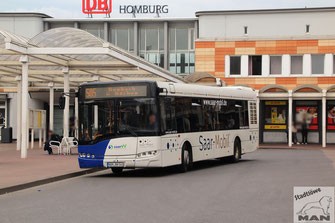 HOM-RH 541, Solaris Urbino 12 III, Hauptbahnhof in Homburg(Saar), 22.03.2024