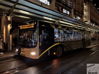 SB-SB 2582, Wagen 582, MAN Lion´s City  Euro 6, Hauptbahnhof in Saarbrücken, 20.12.2022