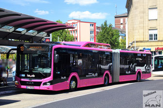 KO-VB 821, MAN Lion´s City 18 CNG EfficientHybrid, Hauptbahnhof in Koblenz, 06.08.2022