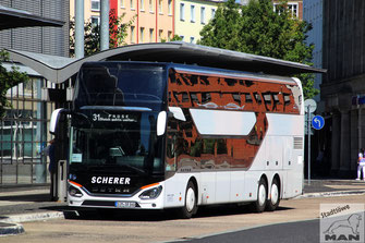 SIM-SR 860, Setra S531DT, Hauptbahnhof in Koblenz, 06.08.2022