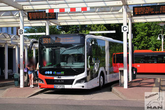 HOM-JM 220, MAN Lion´s City 12, Hauptbahnhof in Homburg(Saar), 17.06.2022