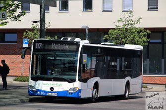 KL-C 1396, Wg-Nr. 396, Mercedes-Benz Citaro II Euro 6 Hybrid, Hauptbahnhof in Kaiserslautern, 28.04.2022