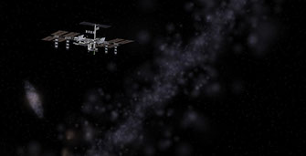 ISS von der Erde aus | Grafik: Celestia