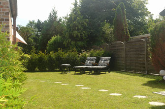 Terrasse / Garten Ferienwohnung Norddeich Lütje Möv