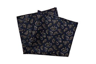 Einstecktuch in blau, paisleymuster 