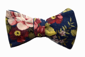 Anzug Fliege zum binden - Schleife blau blumenmuster blumig floral