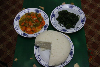 Ugali e mchicha.