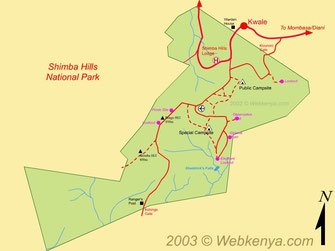 Shimba Hills National Reserve - Map