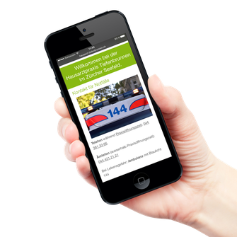 Responsive Layout auf einem Smartphone.