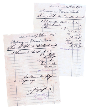 Rechnungen der Firma Edmund Paulus