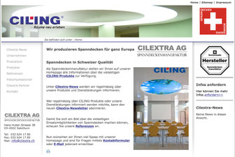 Bild Website Spanndecken-Manufaktur Schweiz www.cilextra.ch