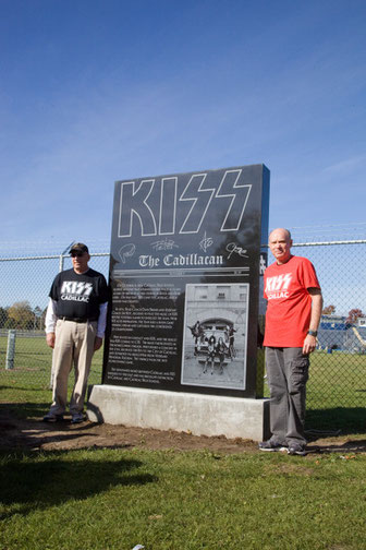 Coach Dave Brines and Coach Jim Neff at the KISS Monument.