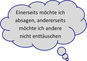 "Einerseits möchte ich absagen, andererseits möchte ich andere nicht enttäuschen." ... ein innerer Konflikt, MediTrigon Freiburg hilft