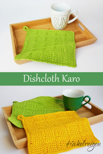 Dishcloth Karo Tunisian crochet Haekelreigen